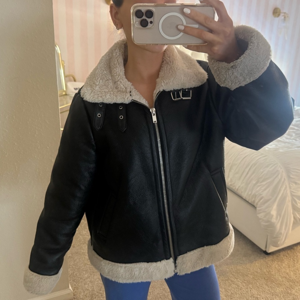 Nasty Gal Faux Leather Fur Winter Coat